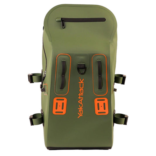 28L BackWater DryPak, Waterproof Backpack, Green/Orange
